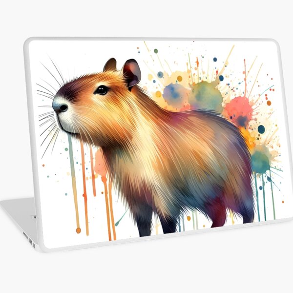 Item preview, Capybara à l'aquarelle avec des touches d'aquarelle designed and sold by EmeraldeaArt.