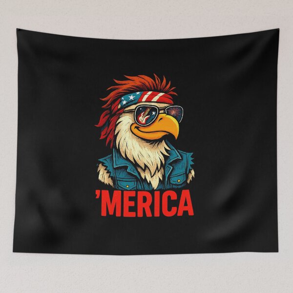 Item preview, MERICA Shirt 4th of July Eagle Wearing Sunglasses Funny Patriotic designed and sold by diyoor.