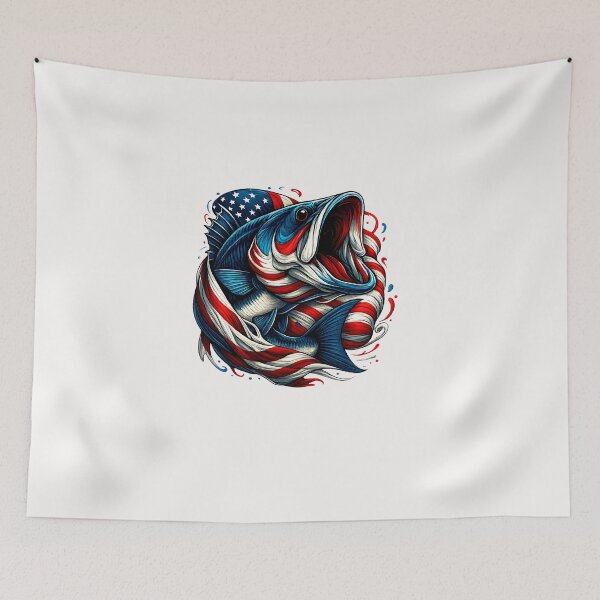 Item preview, Patriotic Fishing 4th of July Men American Flag Bass Fishing designed and sold by diyoor.
