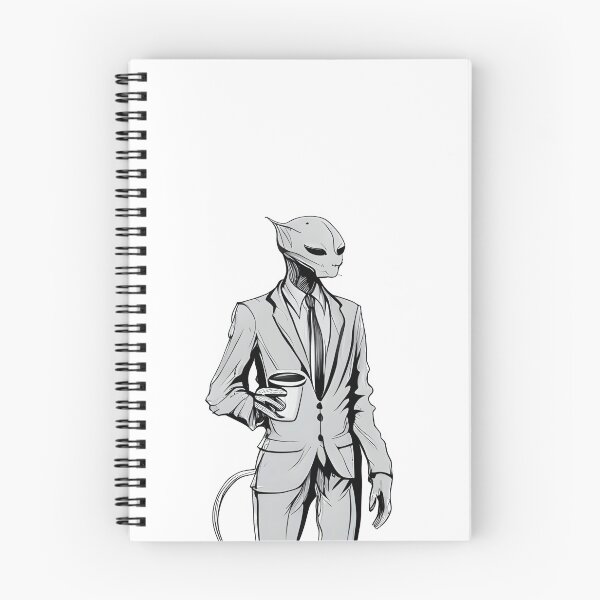 Item preview, Alien Coffee Sipper Line Art Print designed and sold by ShadowAndSlate.