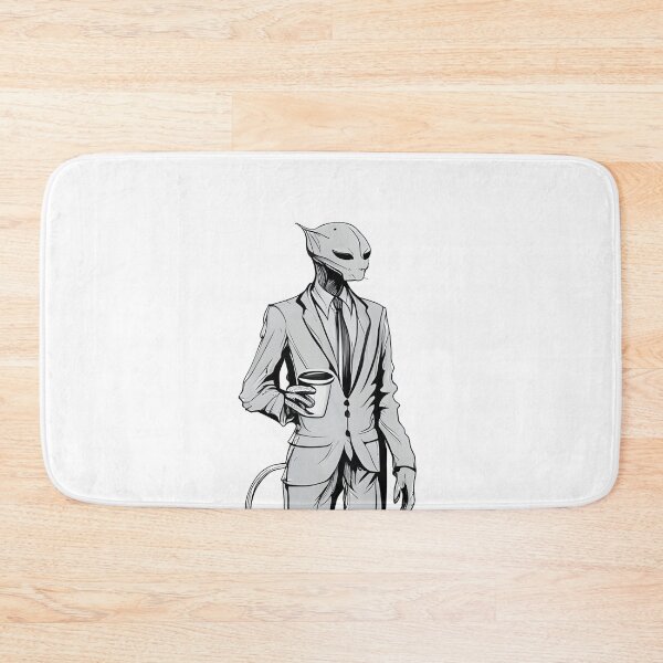 Item preview, Alien Coffee Sipper Line Art Print designed and sold by ShadowAndSlate.