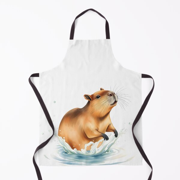 Item preview, Capybara in Water – Delicate Aquarelle Portrait designed and sold by EmeraldeaArt.
