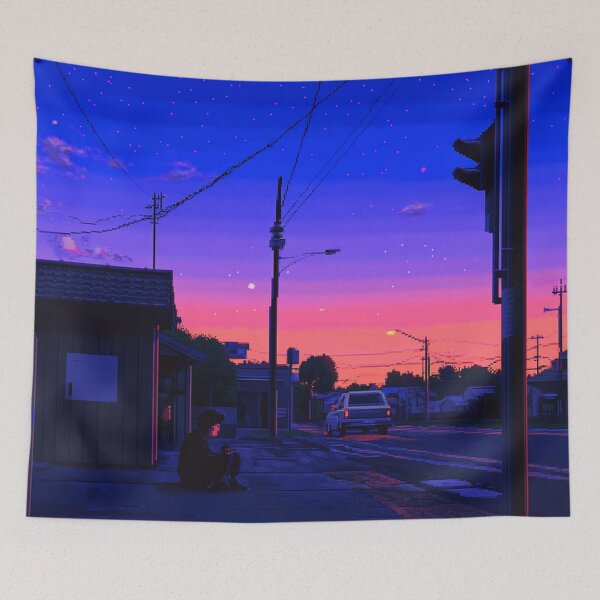 Item preview, Lofi Anime Nostalgic Sunset America designed and sold by V-Fantasy.