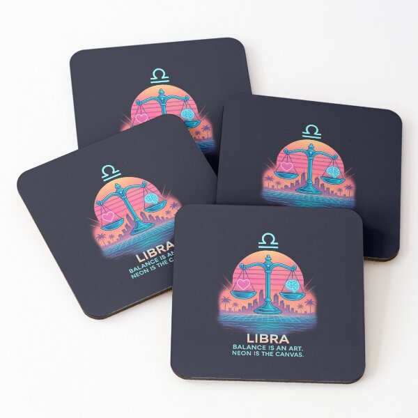 Item preview, Libra Zodiac  – Neon Balance of Heart and Mind Retrowave Style designed and sold by TheCrazyOdd.