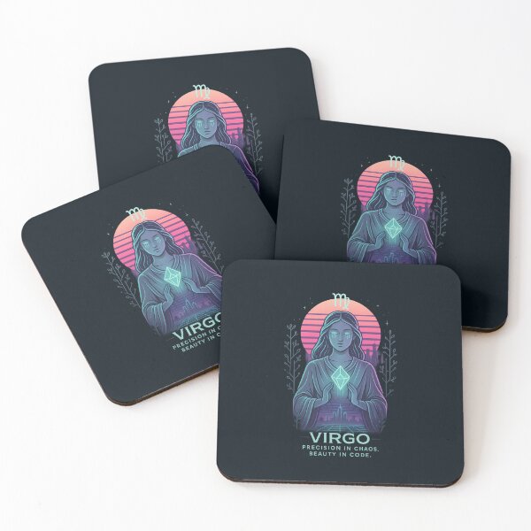 Item preview, Virgo Zodiac – Futuristic Priestess of Logic & Light Retro Synth Style designed and sold by TheCrazyOdd.