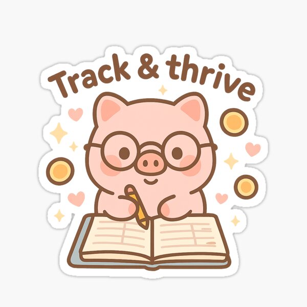 Item preview, Track & Thrive Piggy Bank Sticker designed and sold by Daniel-DL.