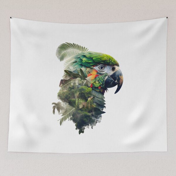 Item preview, Parrot Jungle Fusion Art Print designed and sold by ShadowAndSlate.