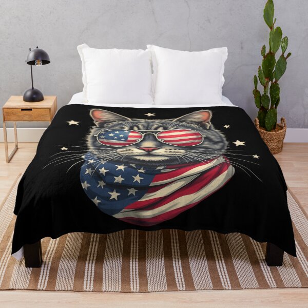Item preview, 4th of July Meowica American Flag Cat designed and sold by Blok45.