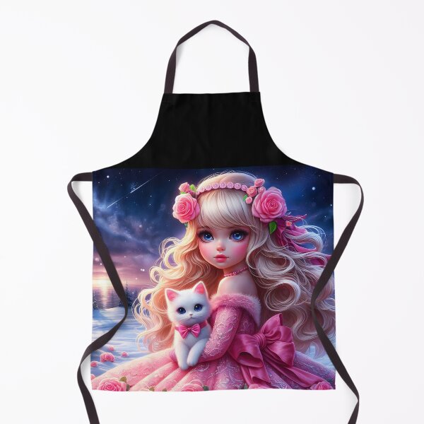 Item preview, Winter Princess and Her Kitten – Pink Rose Magic designed and sold by EmeraldeaArt.