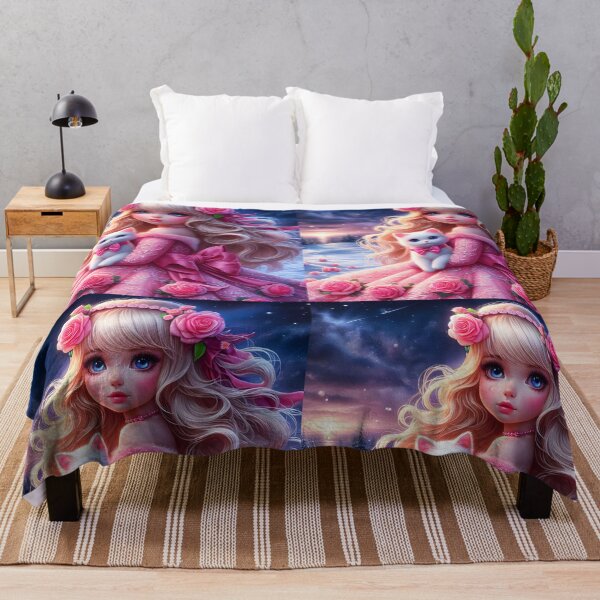 Item preview, Winter Princess and Her Kitten – Pink Rose Magic designed and sold by EmeraldeaArt.