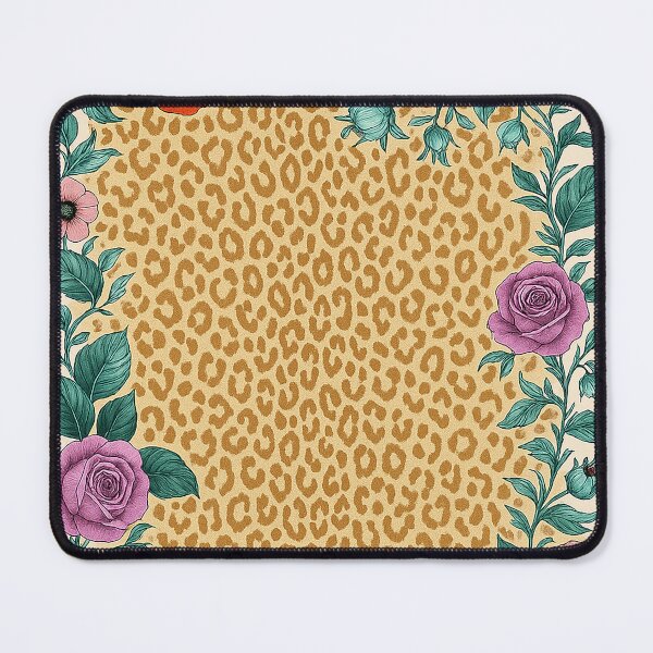 Item preview, Floral Leopard Print Pattern with Vintage Roses designed and sold by weirdfishes123.