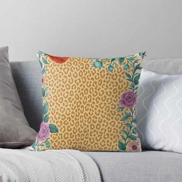 Item preview, Floral Leopard Print Pattern with Vintage Roses designed and sold by weirdfishes123.