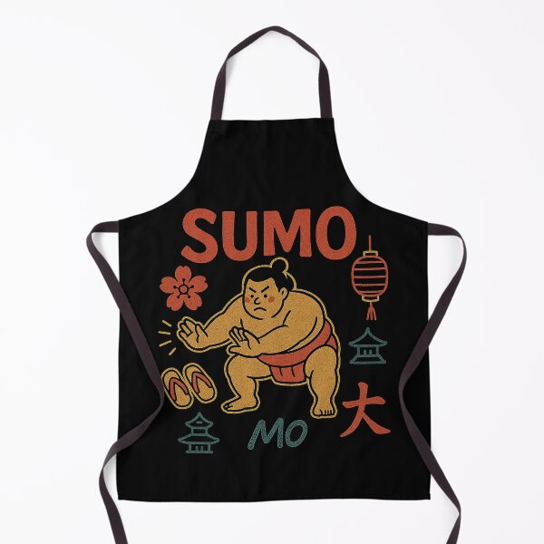Item preview, Retro Sumo Wrestler Stance with Japanese Cultural Icons designed and sold by zzz888.
