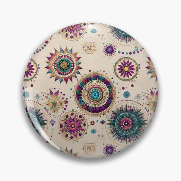 Item preview, Solar Mandalas with Beaded Detail on Cream designed and sold by Moisky Patterns.
