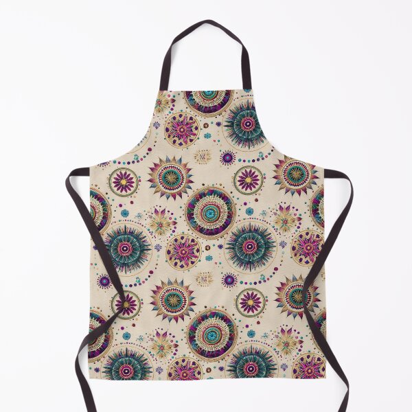 Item preview, Solar Mandalas with Beaded Detail on Cream designed and sold by Moisky Patterns.