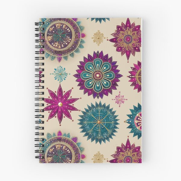 Item preview, Ornamental Starflowers in Fuchsia and Teal designed and sold by Moisky Patterns.