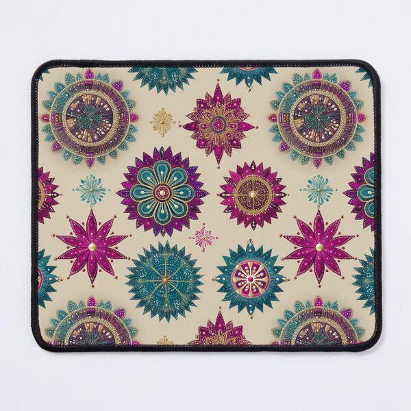Item preview, Ornamental Starflowers in Fuchsia and Teal designed and sold by Moisky Patterns.