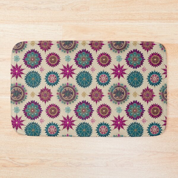 Item preview, Ornamental Starflowers in Fuchsia and Teal designed and sold by Moisky Patterns.