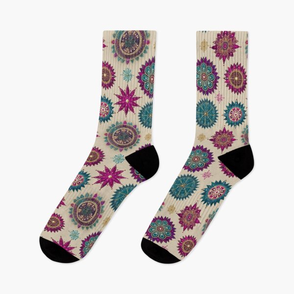 Item preview, Ornamental Starflowers in Fuchsia and Teal designed and sold by Moisky Patterns.