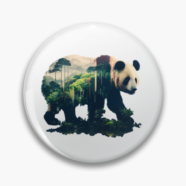Item preview, Panda Forest Fusion Art Print designed and sold by ShadowAndSlate.