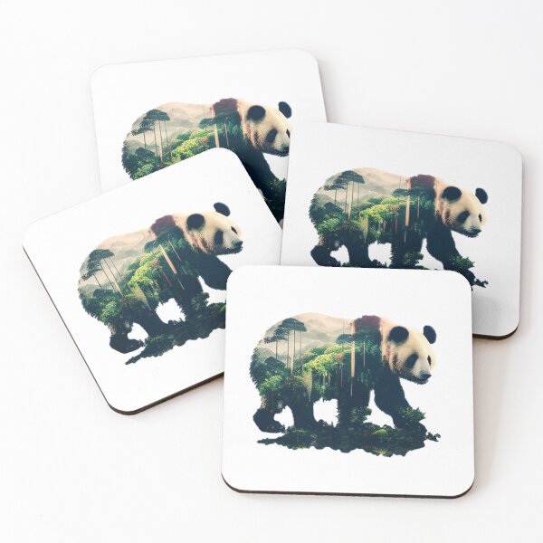 Item preview, Panda Forest Fusion Art Print designed and sold by ShadowAndSlate.
