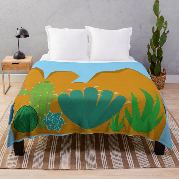 Item preview, Desert landscape with cacti of different types and mountains behind designed and sold by Martapp.