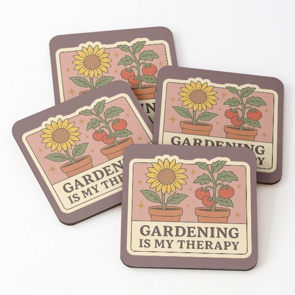 Item preview, Gardening Is My Therapy – Vintage Plant Sticker | Sunflower & Tomato Pot Illustration designed and sold by yflres.