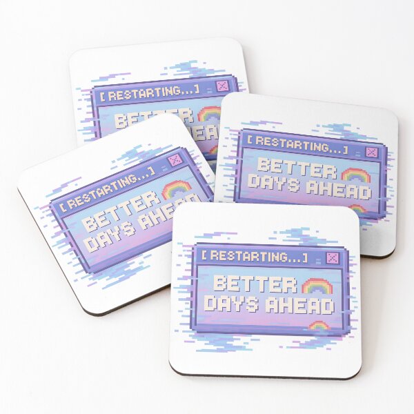 Item preview, [RESTARTING....] BETTER DAYS AHEAD – Pixel Art Hopeful Reboot Design designed and sold by Fongser.