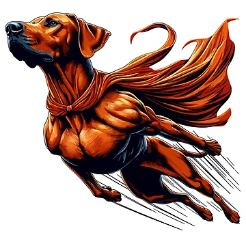 Artwork thumbnail, Super Dog Rhodesian Ridgeback RR Ridgie Gift by Pineapple-Tree