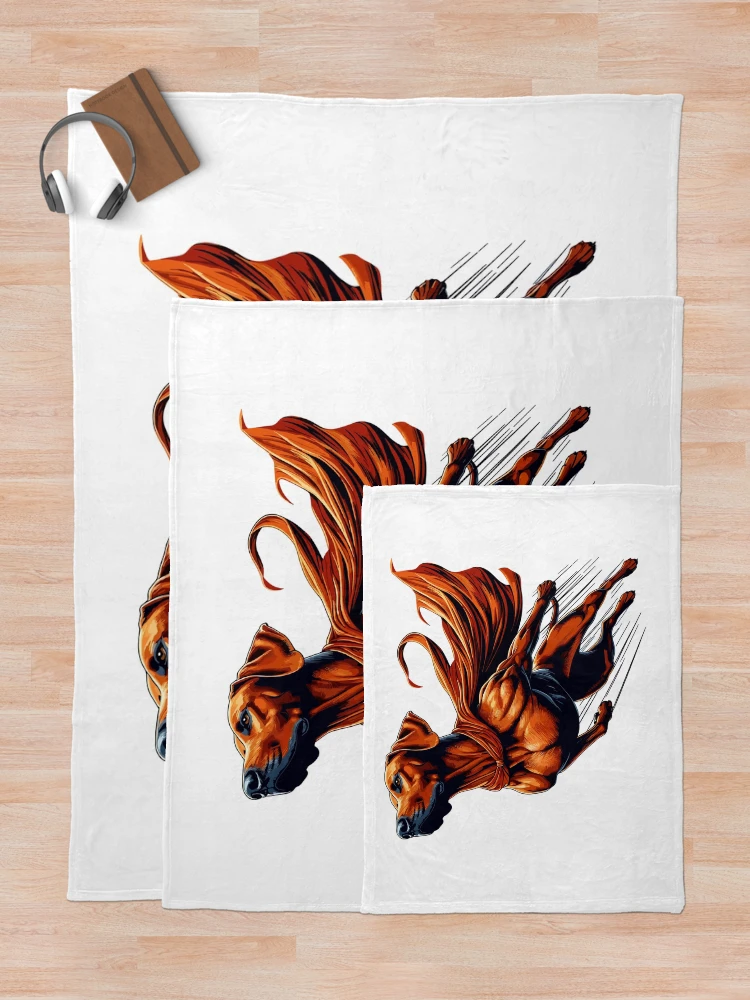 Thumbnail 5 of 6, Throw Blanket, Super Dog Rhodesian Ridgeback RR Ridgie Gift designed and sold by Pineapple-Tree.