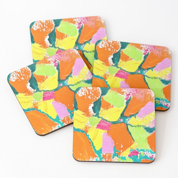 Item preview, End of Day, Colourful Recycled Paint Abstract Painting on Canvas designed and sold by Art by Agnes Bosze.
