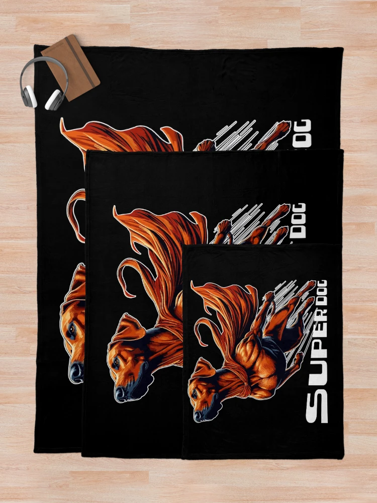 Thumbnail 5 of 6, Throw Blanket, Super Dog Rhodesian Ridgeback RR Ridgie Gift designed and sold by Pineapple-Tree.