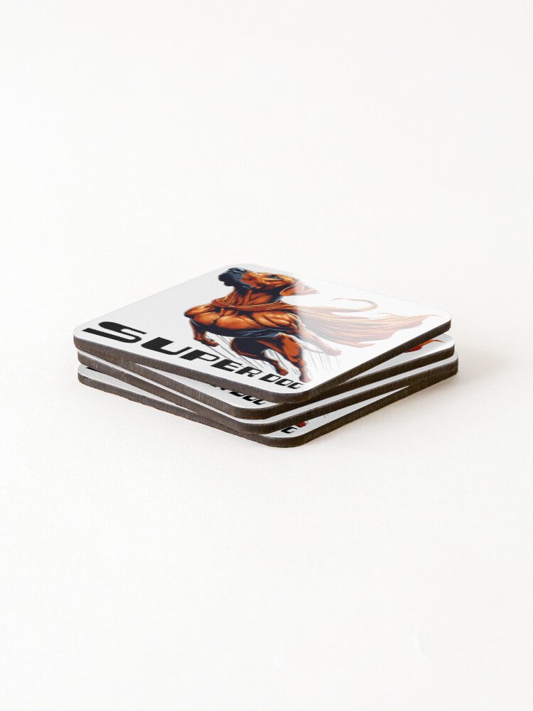Thumbnail 4 of 5, Coasters (Set of 4), Super Dog Rhodesian Ridgeback RR Ridgie Gift designed and sold by Pineapple-Tree.