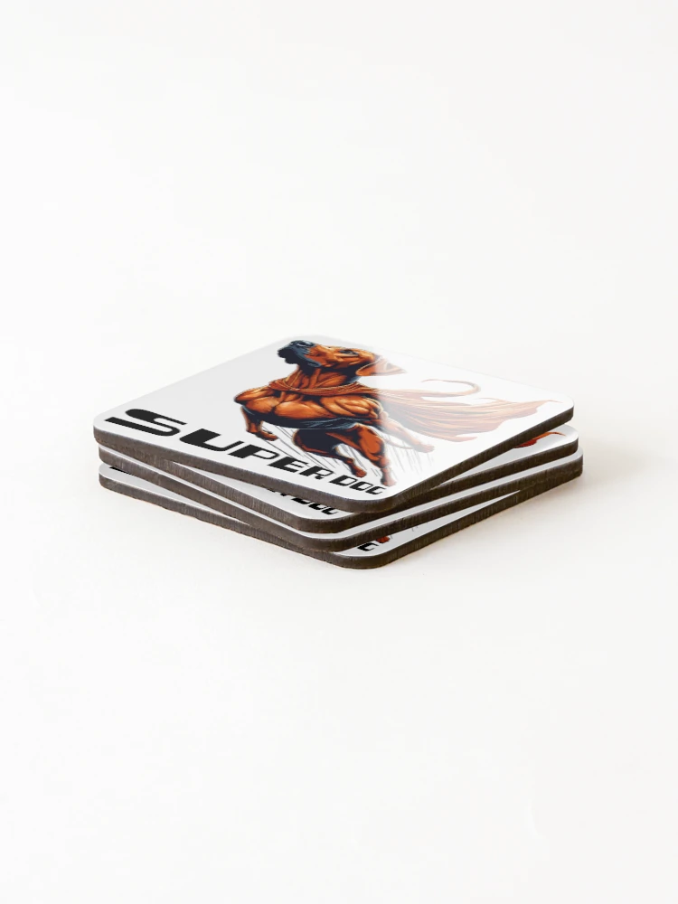 Thumbnail 4 of 5, Coasters (Set of 4), Super Dog Rhodesian Ridgeback RR Ridgie Gift designed and sold by Pineapple-Tree.
