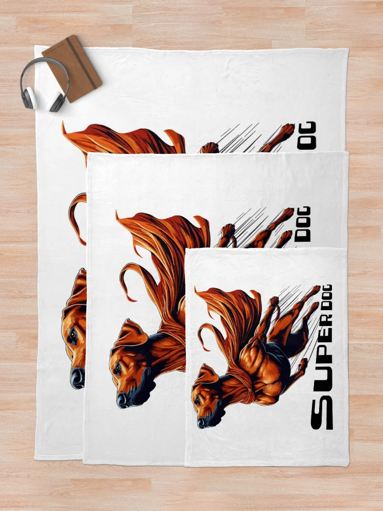 Thumbnail 5 of 6, Throw Blanket, Super Dog Rhodesian Ridgeback RR Ridgie Gift designed and sold by Pineapple-Tree.