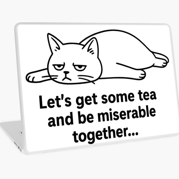 Artikel-Vorschau von Tired Cat Tea Time - Funny Minimalist Cat Illustration, designt und verkauft von Sara Raad.