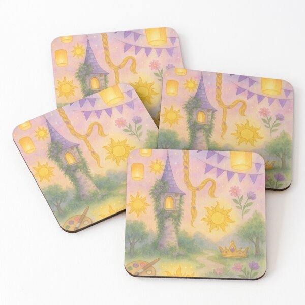 Item preview, Rapunzel-Inspired Lantern Magic – Watercolour Tower Fairytale Scene designed and sold by IODesigns.