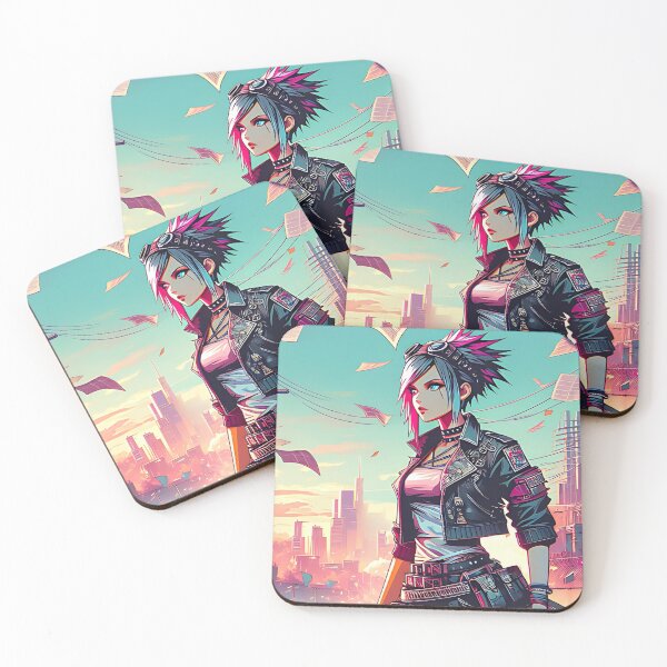 Item preview, Punk girl in anime style in an end-time metropolis designed and sold by Ultimate-Rabbit.