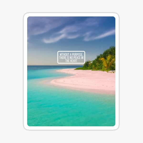 Aperçu de l'œuvre Inspirational Beach Quote Design #3 – Without a Purpose There Is No Peace in the Heart – AI Photo Art for Mindful Living créée et vendue par knalpot-design.