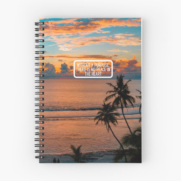 Item preview, Inspirational Beach Quote Design #4 – Without a Purpose There Is No Peace in the Heart – AI Photo Art for Mindful Living designed and sold by knalpot-design.