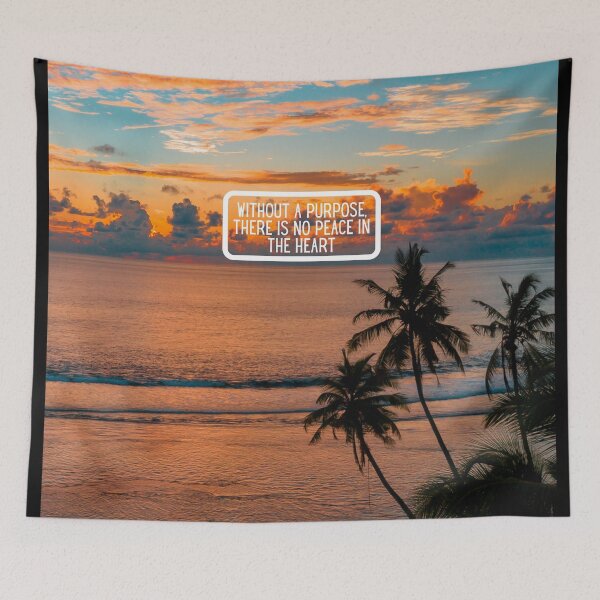 Item preview, Inspirational Beach Quote Design #4 – Without a Purpose There Is No Peace in the Heart – AI Photo Art for Mindful Living designed and sold by knalpot-design.