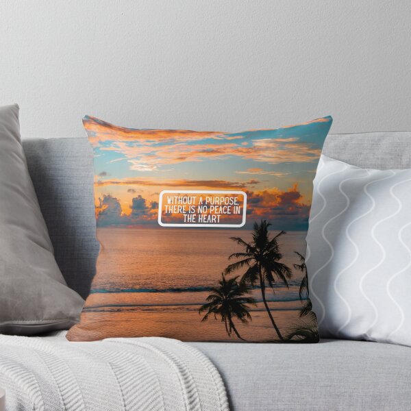 Item preview, Inspirational Beach Quote Design #4 – Without a Purpose There Is No Peace in the Heart – AI Photo Art for Mindful Living designed and sold by knalpot-design.