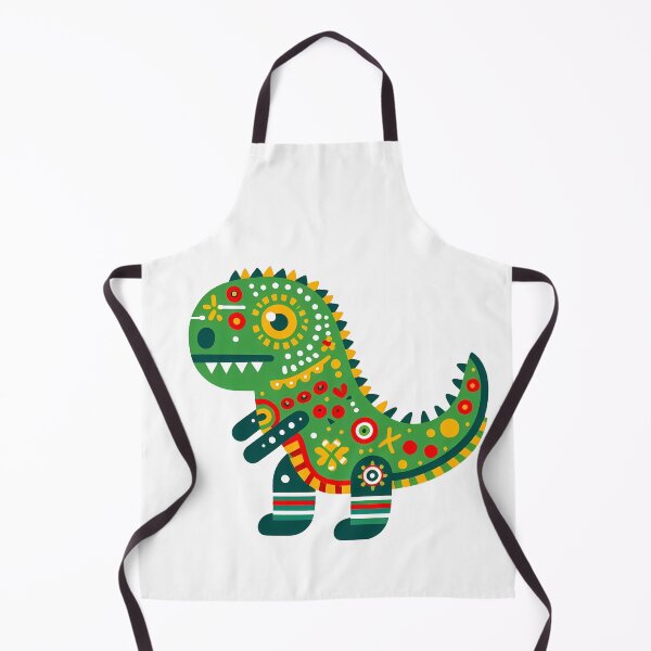 Item preview, Cute Tyrannosaurus Rex with Flowers - Scandinavian Folk Art by heidiannemorris © designed and sold by FOLK ART FUSION by heidiannemorris.