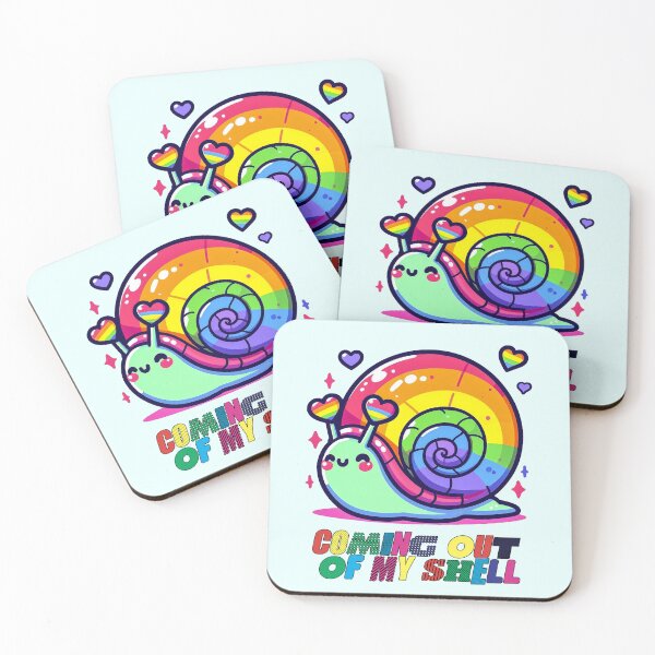 Item preview, Kawaii Rainbow Snail – Coming Out of My Shell designed and sold by Dopamine Glitch.