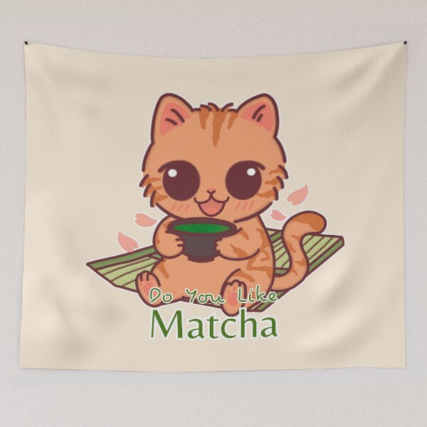 Item preview, Do You Like Matcha – Kawaii Orange Cat with Green Tea Cup designed and sold by BGMeYou.