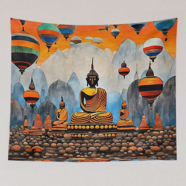 Aperçu de l'œuvre Ballons au-dessus de l'Himalaya créée et vendue par George Hutton Hunter.