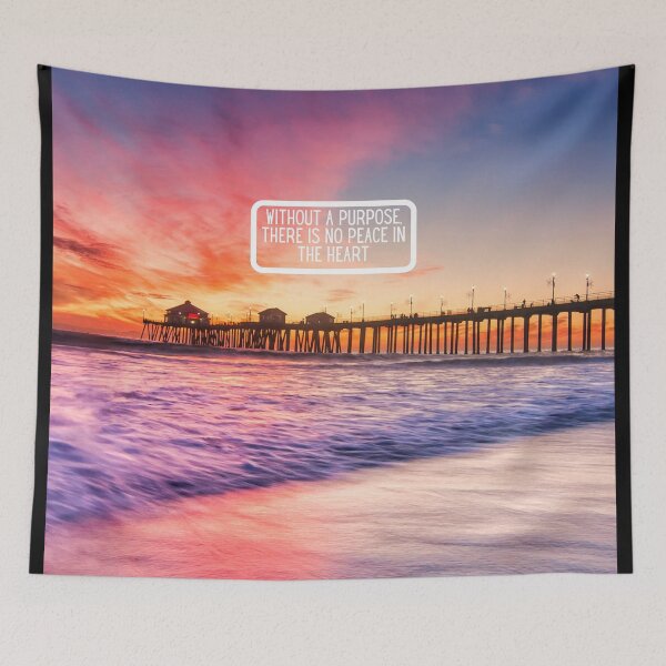 Item preview, Inspirational Beach Quote Design #5 – Without a Purpose There Is No Peace in the Heart – AI Photo Art for Mindful Living designed and sold by knalpot-design.
