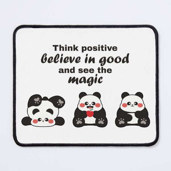 Item preview, Think Positive Panda Trio – Believe, Smile & See the Magic designed and sold by Tulip Creators by This Definition.