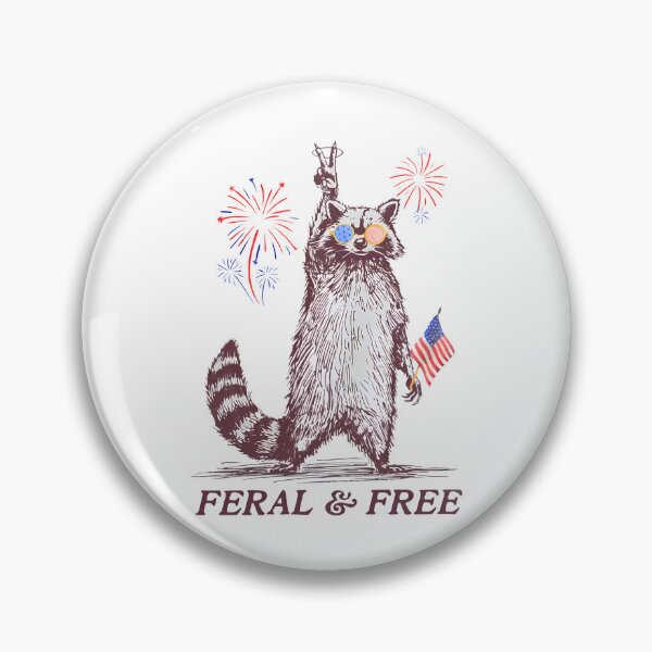 Item preview, Feral & Free Funny Patriotic Racoon Feral And Free 4th July designed and sold by chung2525.
