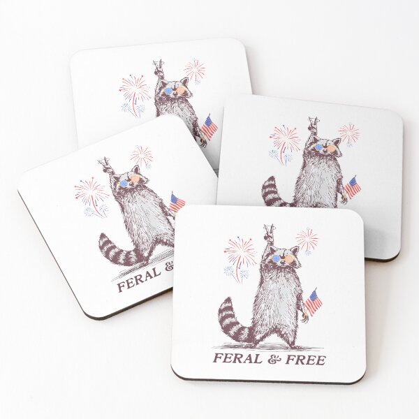 Item preview, Feral & Free Funny Patriotic Racoon Feral And Free 4th July designed and sold by chung2525.